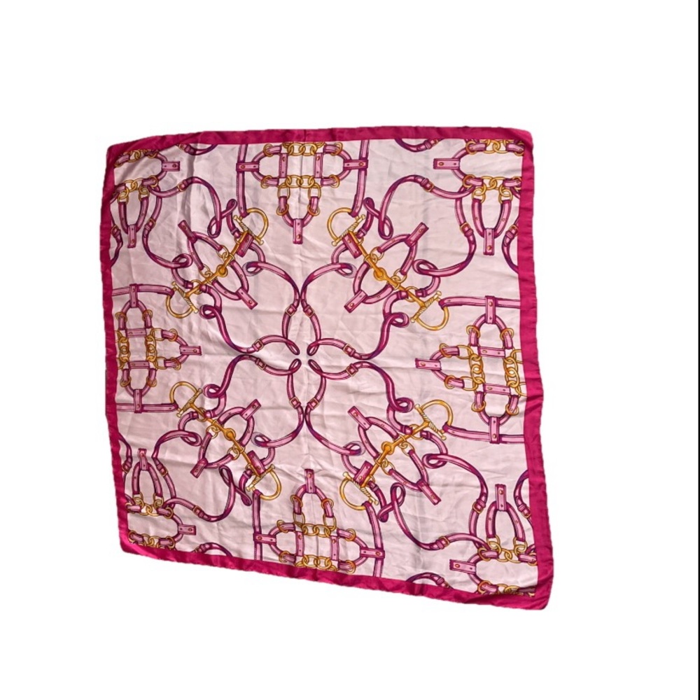 Pink and Gold Patterned Scarf